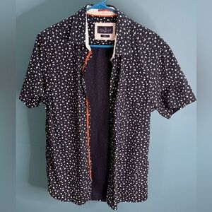 Signature Casual Button Down Shirt Black and White